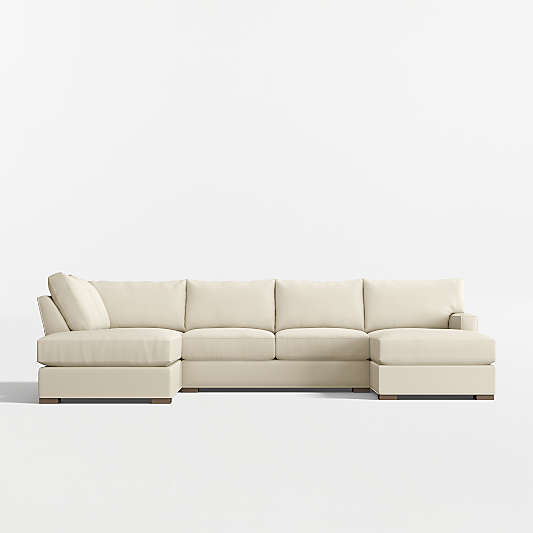 Axis Classic 3-Piece U-Shaped Sectional Sofa with Left-Arm Corner Bumper