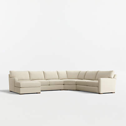 Axis Classic 4-Piece L-Shaped Wedge Sectional Sofa with Chaise Lounge