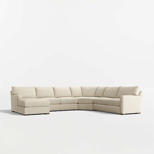 Axis Classic 4-Piece L-Shaped Wedge Sectional Sofa with Chaise Lounge