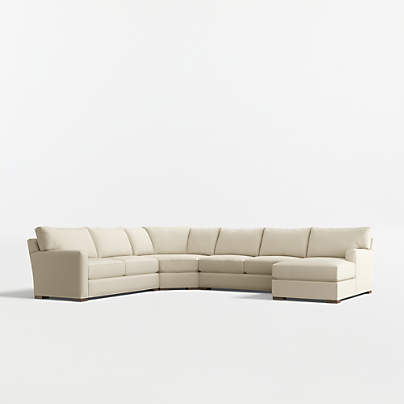 Axis Classic 4-Piece L-Shaped Wedge Sectional Sofa with Chaise Lounge