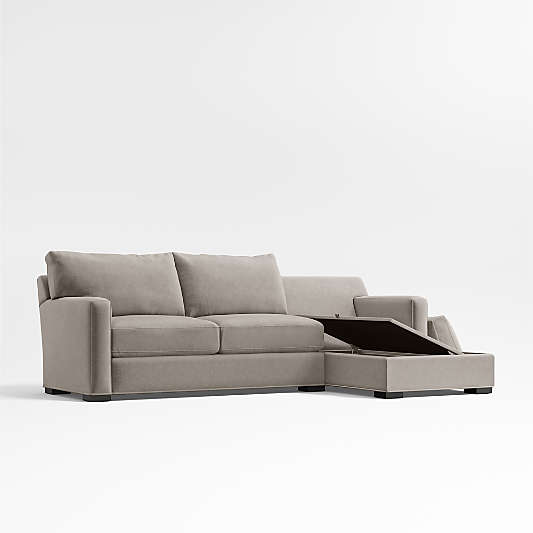 Axis Classic 2-Piece Sectional Sofa with Storage Chaise Lounge