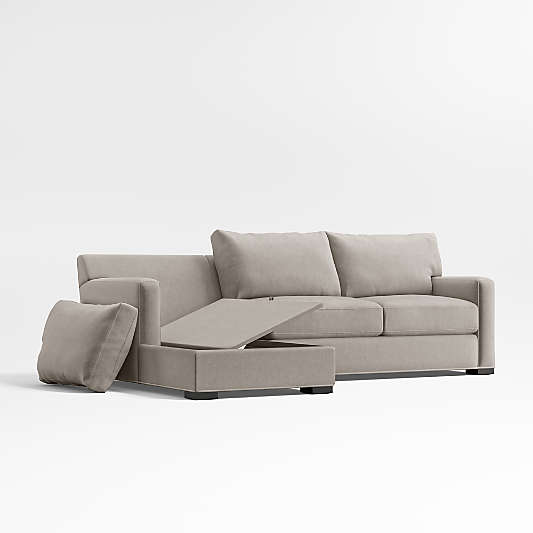 Axis Classic 2-Piece Sectional Sofa with Storage Chaise Lounge