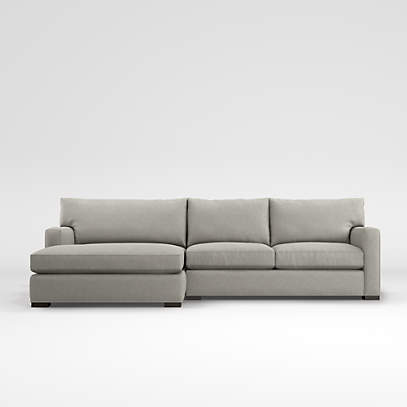 Axis 2 Piece Left Arm Double Chaise, Crate And Barrel Sectional Sofa With Chaise