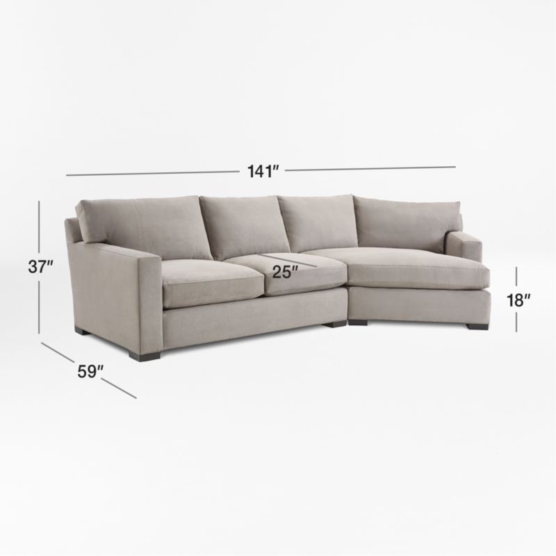 Axis 2-piece Right Arm Angled Chaise Sectional Sofa + Reviews 