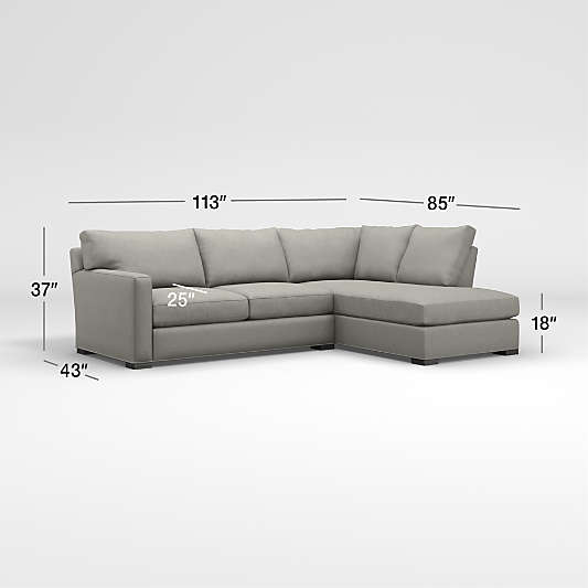 Axis 2-Piece L-Shaped Sectional Sofa with Right-Arm Bumper