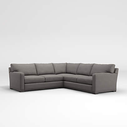 Axis 3 Piece Grey Sectional Reviews, Crate And Barrel Sectional Sofa Bed
