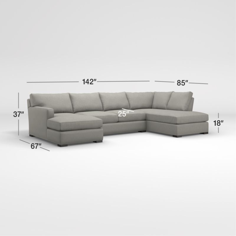 View Axis 3-Piece U-Shaped Sectional Sofa with Right-Arm Corner Bumper - image 3 of 7