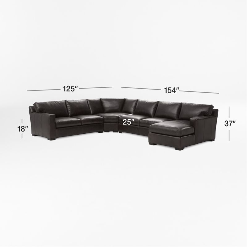 View Axis Leather 4-Piece Sectional Sofa - image 3 of 6