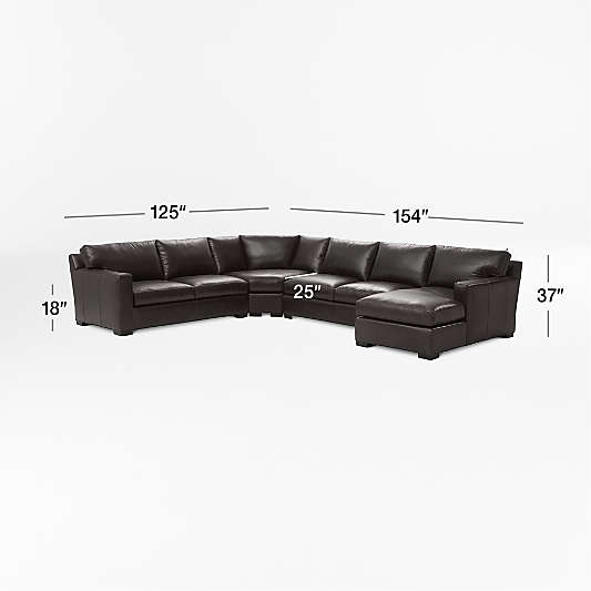 Axis Leather 4-Piece Sectional Sofa