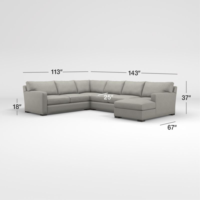 Axis 4-Piece U-Shaped Sectional Sofa with Right-Arm Storage Chaise ...