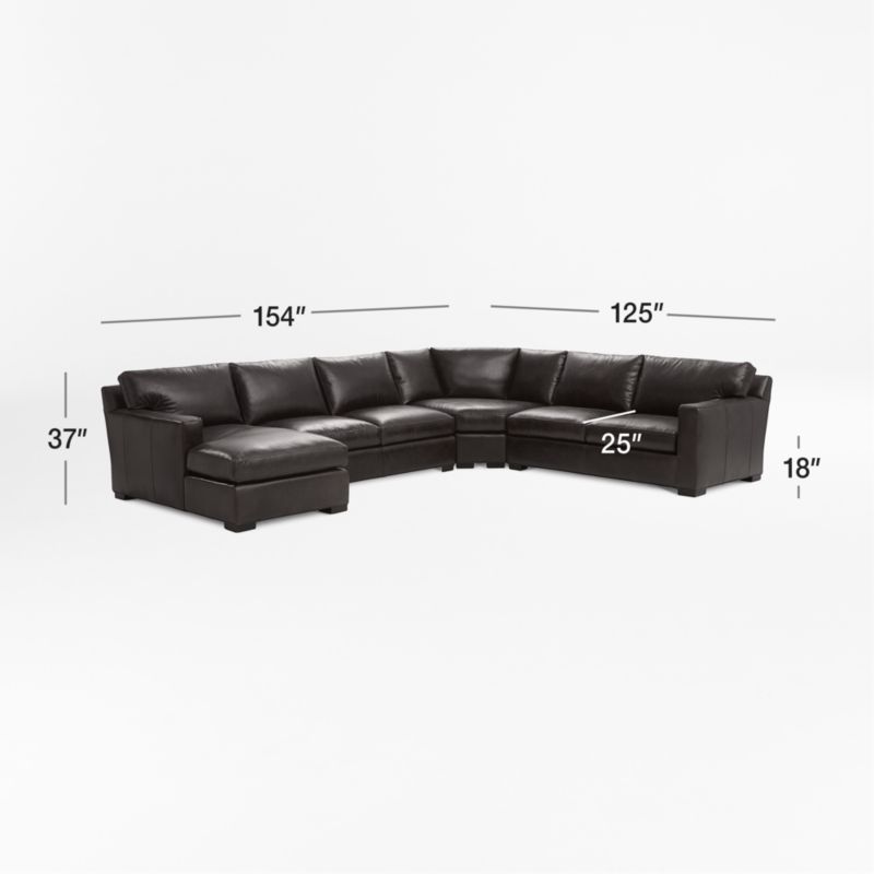 View Axis Leather 4-Piece Sectional Sofa - image 3 of 5