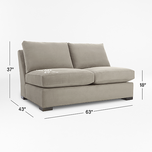 Axis Armless Loveseat Sectional Piece