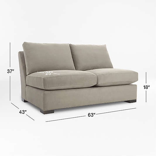 Axis Armless Loveseat Sectional Piece