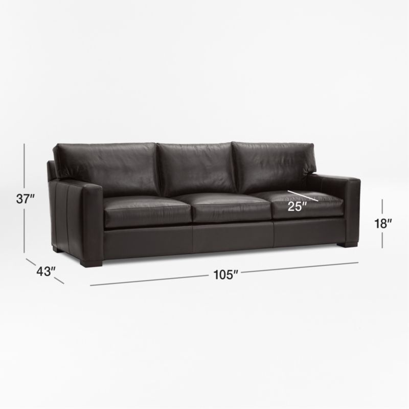 View Axis Leather 3-Seat 105" Grande Sofa - image 3 of 8