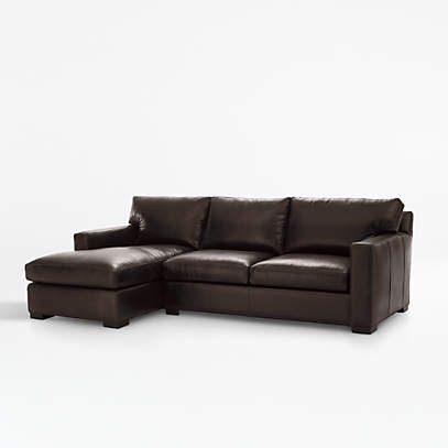 Axis Leather 2 Piece Sectional Sofa, 2 Piece Sectional Sofa With Chaise