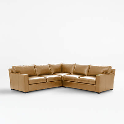 Axis Leather 3-Piece Sectional Sofa