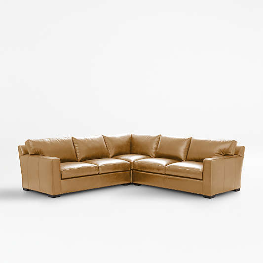 Axis Leather 3-Piece Sectional Sofa