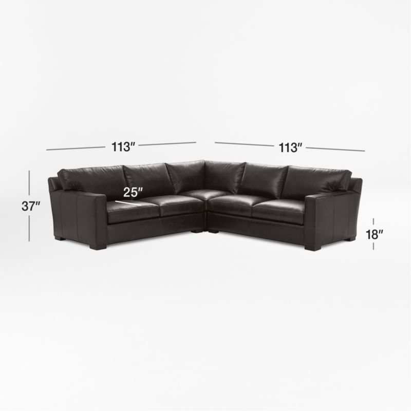 View Axis Leather 3-Piece Sectional Sofa - image 3 of 5