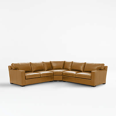 Axis Leather 3-Piece Sectional Sofa