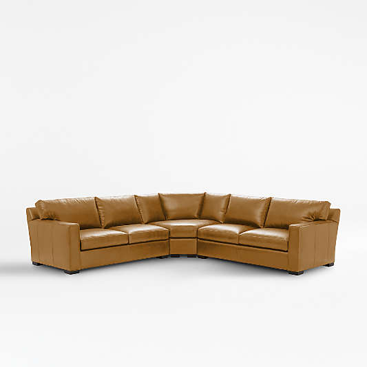 Axis Leather 3-Piece Sectional Sofa