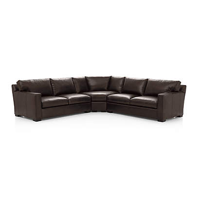 Axis Leather 3 Piece Sectional Sofa, Leather Sectional Furniture Row