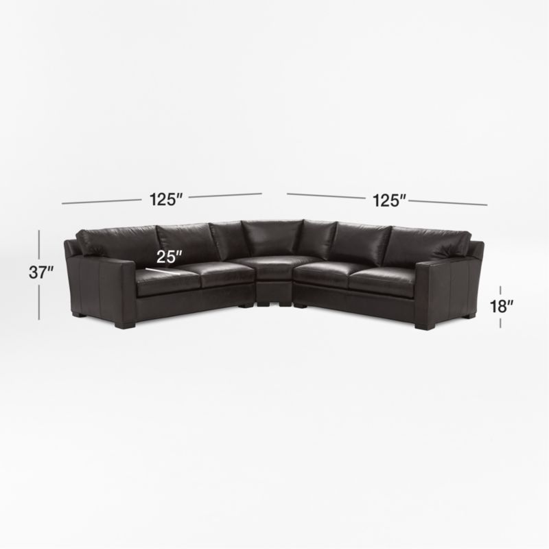 View Axis Leather 3-Piece Sectional Sofa - image 3 of 5