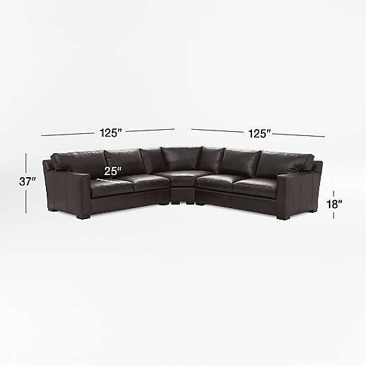 Axis Leather 3-Piece Sectional Sofa