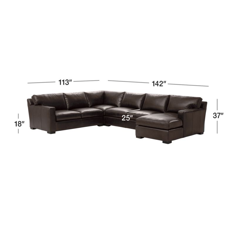 View Axis Leather 4-Piece Sectional Sofa - image 3 of 5