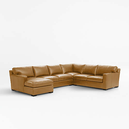 Axis Leather 4-Piece Sectional Sofa