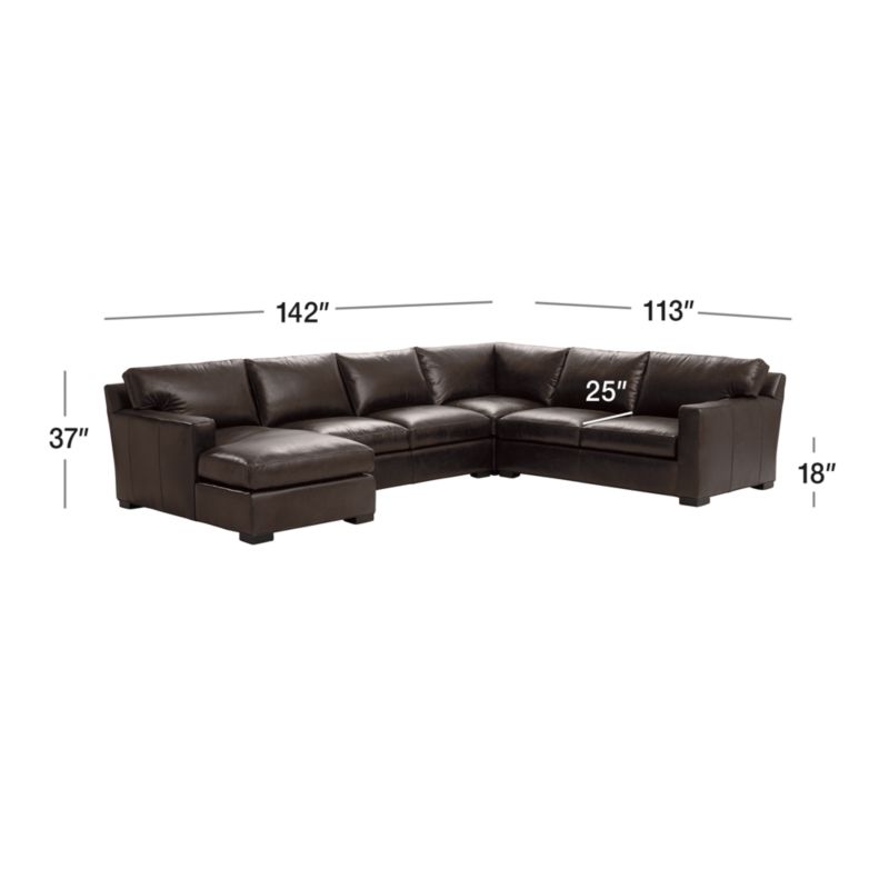 View Axis Leather 4-Piece Sectional Sofa - image 3 of 5