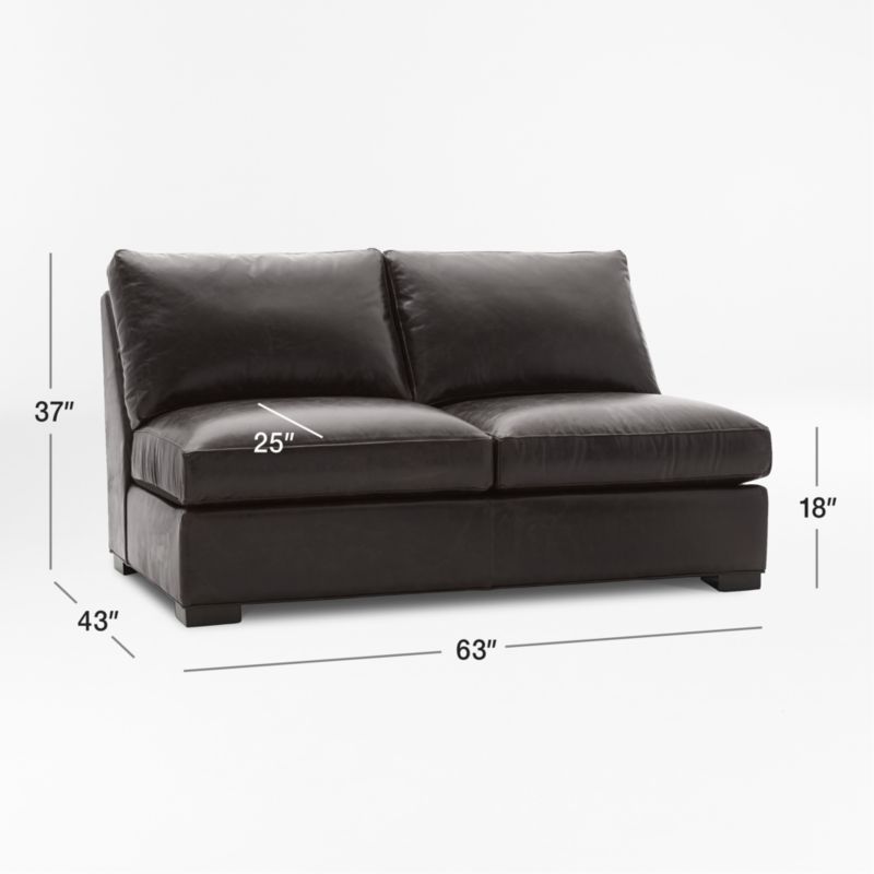 View Axis Leather Armless Loveseat - image 3 of 7