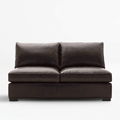 Axis Leather Armless Full Sleeper Sofa, Armless Leather Sofa