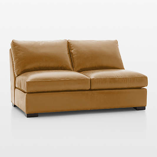 Axis Leather Armless Loveseat Sectional Piece