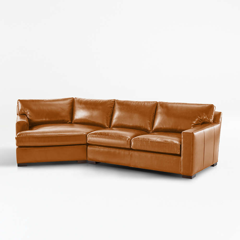 Axis Brown Leather Sectional Sofa
