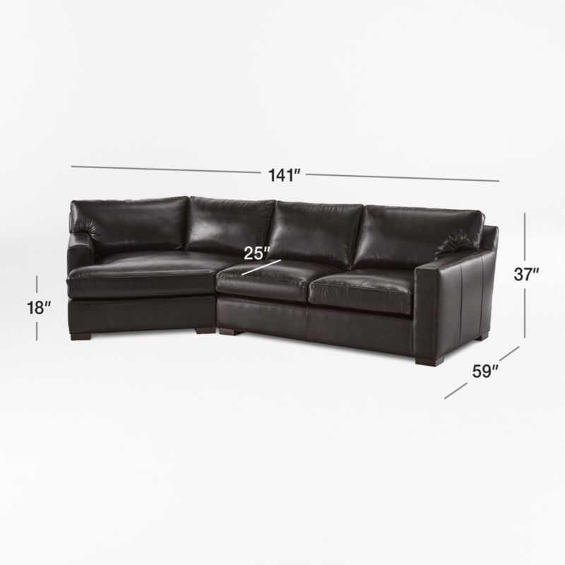 View Axis Leather 2-Piece Left Arm Angled Chaise Sectional Sofa - image 3 of 5