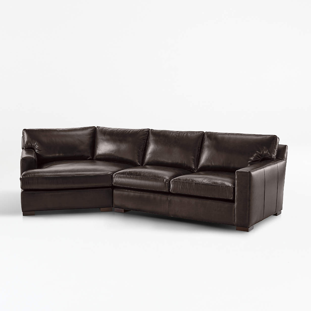 Axis Leather 2Piece Left Arm Angled Chaise Sectional Sofa + Reviews