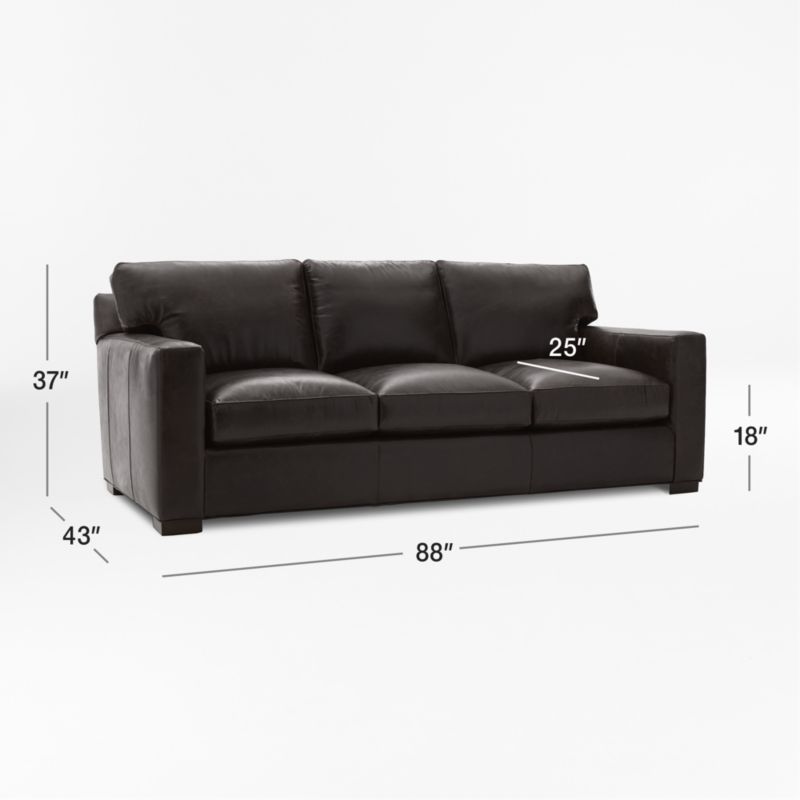 View Axis Leather 3-Seat Sofa - image 3 of 9