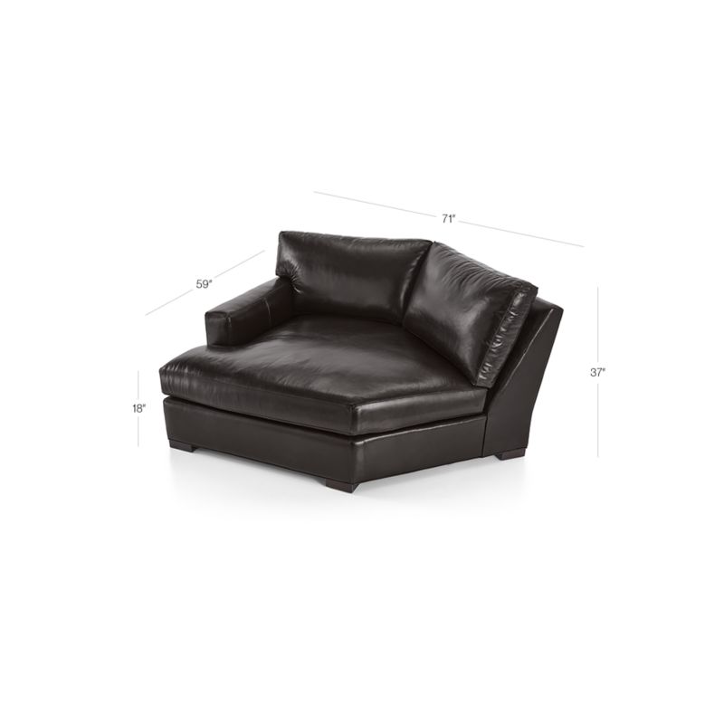 View Axis Leather Left Arm Angled Chaise Lounge - image 3 of 8