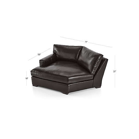 Axis Leather Left Arm Angled Chaise Lounge