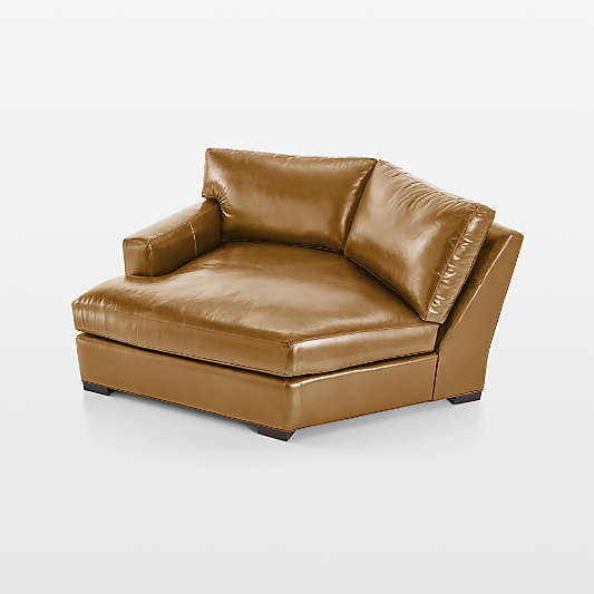 Axis Leather Left Arm Angled Chaise Lounge