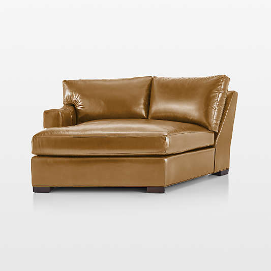 Axis Leather Left-Arm Angled Chaise Lounge Sectional Piece