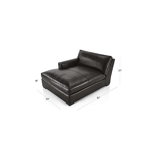 Axis Leather Left-Arm Extra Wide Chaise Lounge