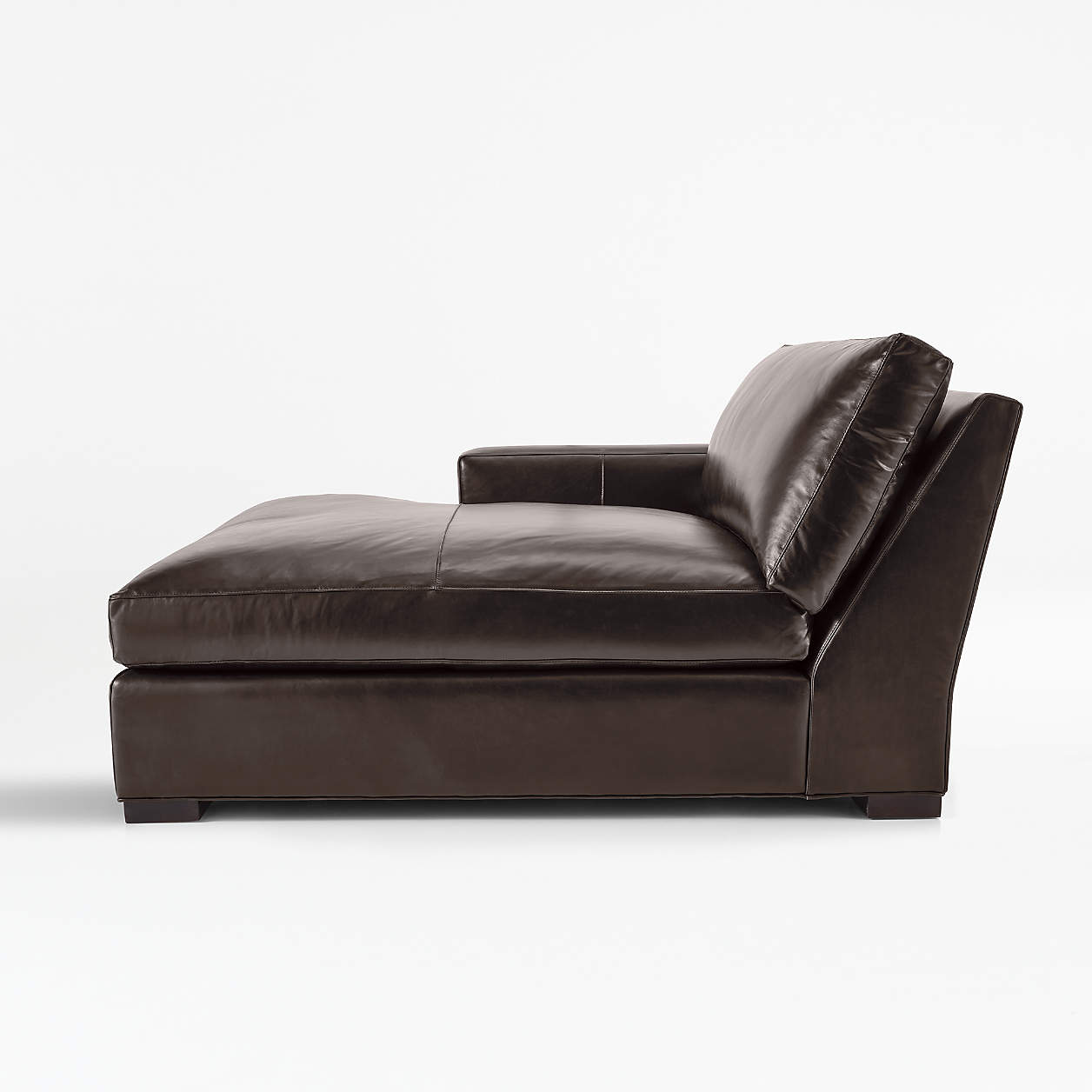 Axis Leather Left Arm Double Chaise Lounge + Reviews Crate & Barrel