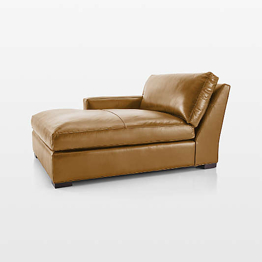 Axis Leather Left-Arm Extra Wide Chaise Lounge Sectional Piece