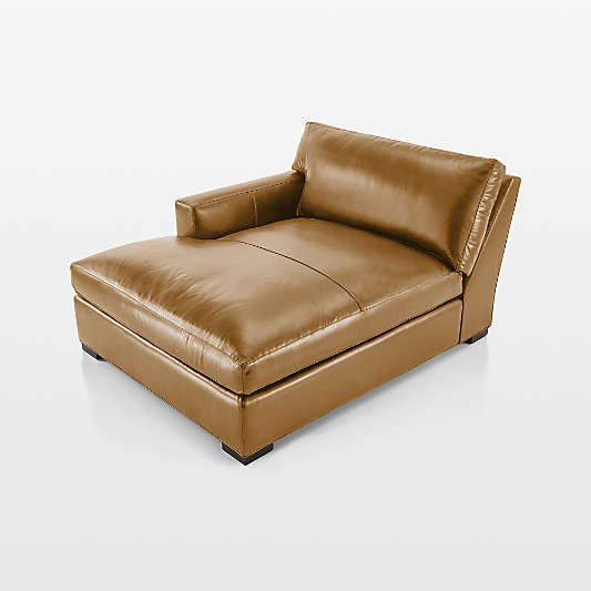 Axis Leather Left-Arm Extra Wide Chaise Lounge