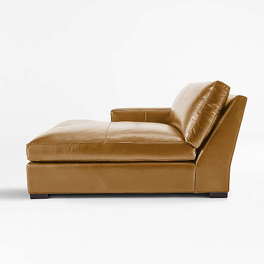 Axis Leather Left-Arm Extra Wide Chaise Lounge