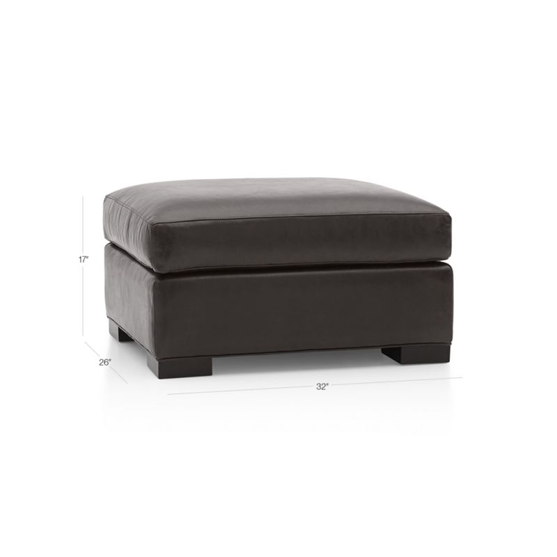 View Axis Leather Ottoman - image 3 of 4