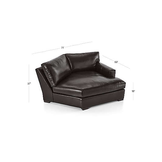 Axis Leather Right Arm Angled Chaise Lounge