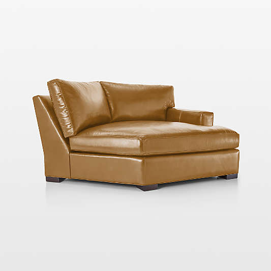 Axis Leather Right-Arm Angled Chaise Lounge Sectional Piece