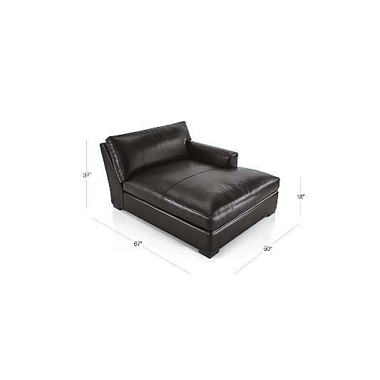 Axis Leather Right-Arm Extra Wide Chaise Lounge